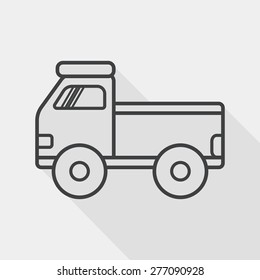 Truck flat icon with long shadow, line icon