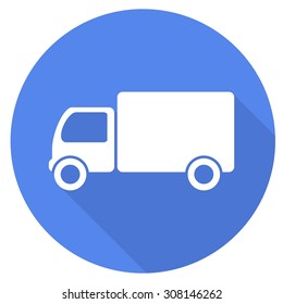 Truck flat icon with long shadow
