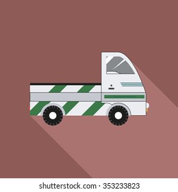Truck flat icon with long shadow