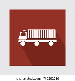 truck flat icon with long shadow