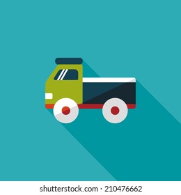 Truck flat icon with long shadow,eps10