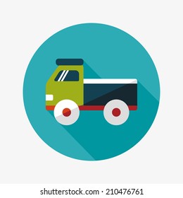 Truck flat icon with long shadow,eps10