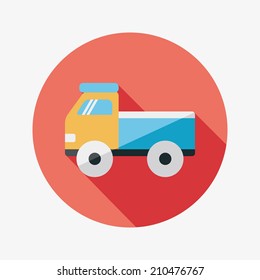 Truck flat icon with long shadow,eps10