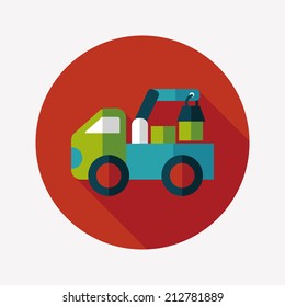 truck flat icon with long shadow,eps10