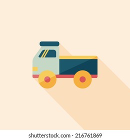 Truck flat icon with long shadow,eps10