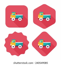 Truck flat icon with long shadow,eps10