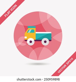 Truck flat icon with long shadow,eps10