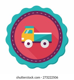 Truck flat icon with long shadow,eps10