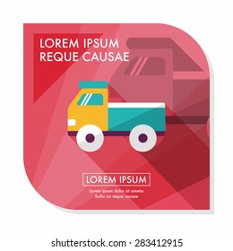 Truck flat icon with long shadow,eps10