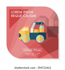 truck flat icon with long shadow,eps10