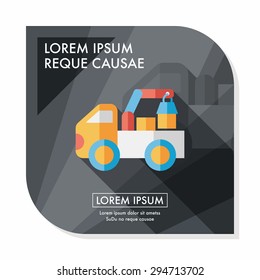 truck flat icon with long shadow,eps10