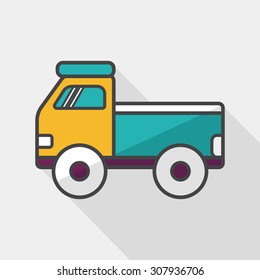 Truck flat icon with long shadow,eps10