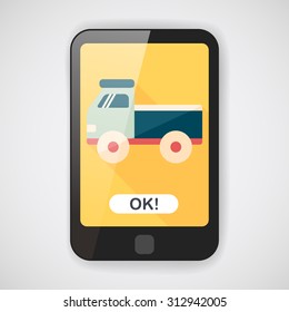 Truck flat icon with long shadow,eps10