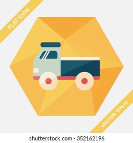 Truck flat icon with long shadow,eps10