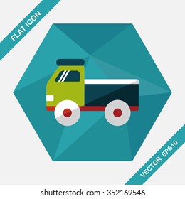 Truck flat icon with long shadow,eps10