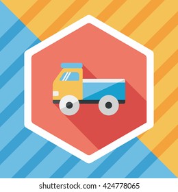 Truck flat icon with long shadow,eps10