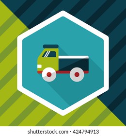 Truck flat icon with long shadow,eps10