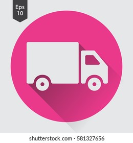 Truck Flat Icon. Simple Sign Of Transport. Vector Illustrated Symbol