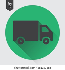 Truck Flat Icon. Simple Sign Of Transport. Vector Illustrated Symbol