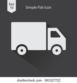 Truck Flat Icon. Simple Sign Of Transport. Vector Illustrated Symbol