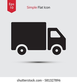Truck Flat Icon. Simple Sign Of Transport. Vector Illustrated Symbol