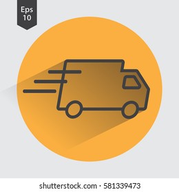 Truck Flat Icon. Simple Sign Of Transport. Vector Illustrated Symbol