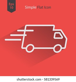 Truck Flat Icon. Simple Sign Of Transport. Vector Illustrated Symbol