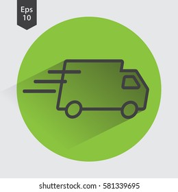 Truck Flat Icon. Simple Sign Of Transport. Vector Illustrated Symbol
