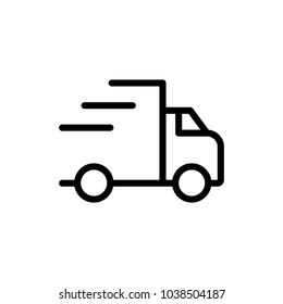 Truck flat icon. Single high quality outline symbol of info for web design or mobile app. Thin line signs for design logo, visit card, etc. Outline logo of truck