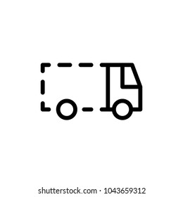 Truck flat icon. Single high quality outline symbol of info for web design or mobile app. Thin line signs for design logo, visit card, etc. Outline logo of truck