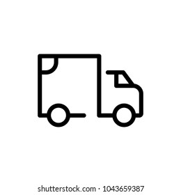 Truck flat icon. Single high quality outline symbol of info for web design or mobile app. Thin line signs for design logo, visit card, etc. Outline logo of truck