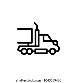 Truck flat icon. Single high quality outline symbol of info for web design or mobile app. Thin line signs for design logo, visit card, etc. Outline logo of truck