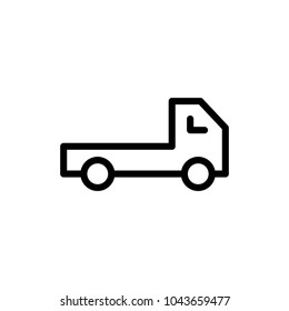 Truck flat icon. Single high quality outline symbol of info for web design or mobile app. Thin line signs for design logo, visit card, etc. Outline logo of truck