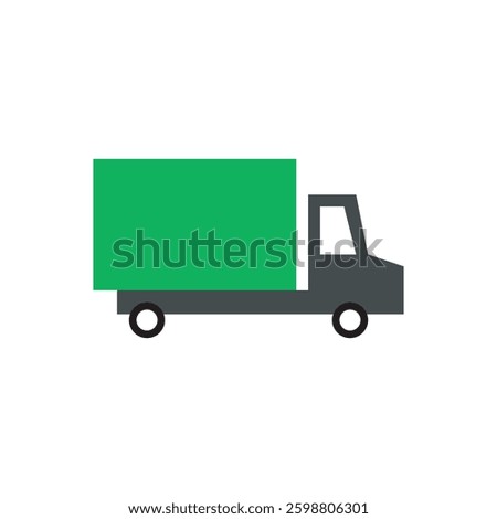 Truck flat icon vector design. Logistic truck, cargo truck, delivery express icon vector design illustration. 