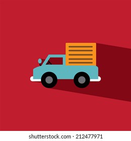 truck flat icon  vector illustration eps10