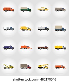 truck flat icons vector illustration isolated on background