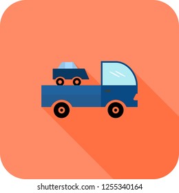 Truck Flat multi color long shadow icon.