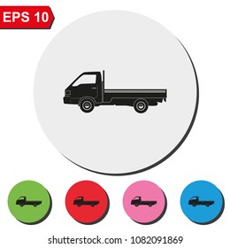 Truck flat round colorful vector icon. Transport illustration.