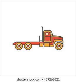Truck flat sign symbol icon on background