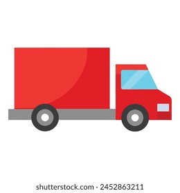 Truck flat vector illustration on white background.