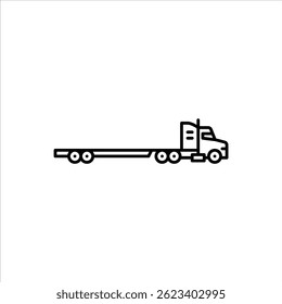 caminhão com ícone de contorno de reboque de mesa. ilustração de linha preta de caminhão de mesa.