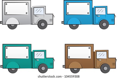 Truck in four different colors
