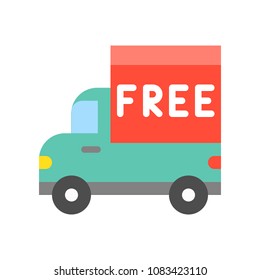 Truck and free alphabet on board, Flat icon delivery logistic related