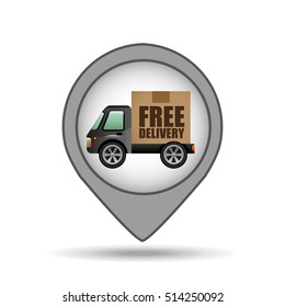 truck free delivery icon map pointer design vector illustration eps 10