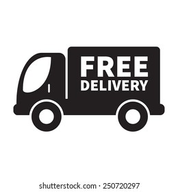 Truck Free Delivery Sign Stock Vector (Royalty Free) 250720297 ...