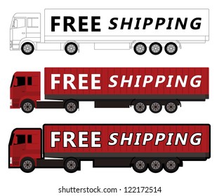 truck free shipping, vector illustration