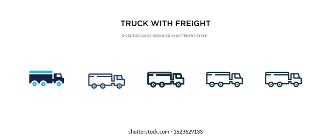 truck with freight icon in different style vector illustration. two colored and black truck with freight vector icons designed in filled, outline, line and stroke style can be used for web, mobile,