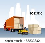 truck frklift transport box cargo warehouse logistic transportation container service delivery 