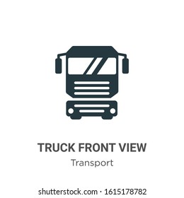 Truck front view glyph icon vector on white background. Flat vector truck front view icon symbol sign from modern transport collection for mobile concept and web apps design.