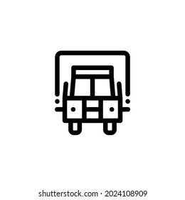 Truck Front View Monoline Icon Logo for Graphic Design
